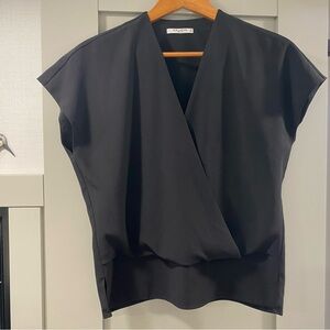 MM Lafleur Antonia Top - Polygiene Treated Black Wrap Blouse